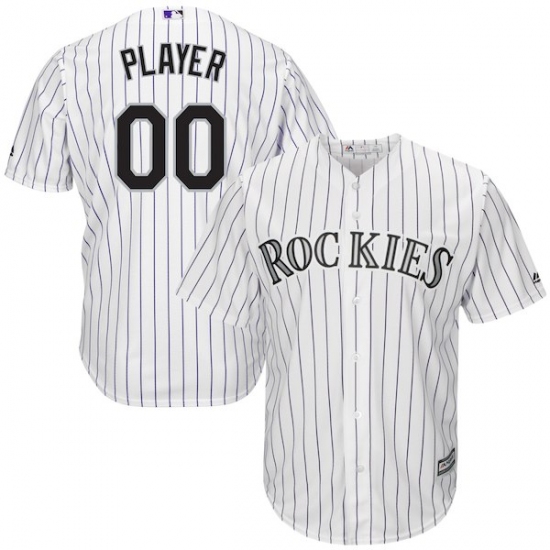 Men's Colorado Rockies Majestic White Home Cool Base Custom Jersey - Ujersey