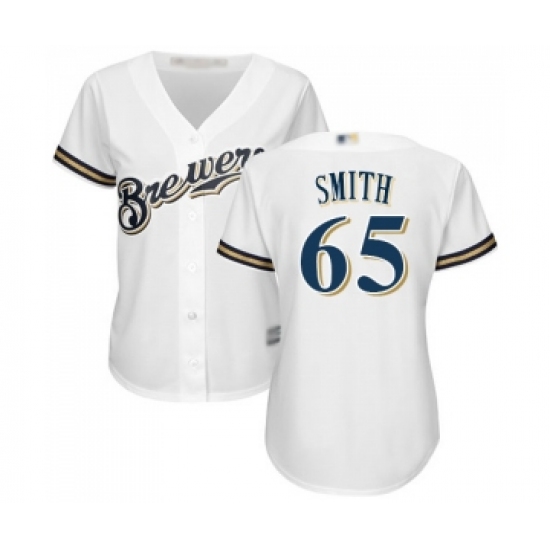 Women's Milwaukee Brewers #65 Burch Smith Replica White Alternate Cool Base Baseball Jersey - Ujersey