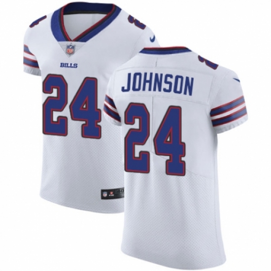 Men's Nike Buffalo Bills #24 Taron Johnson White Vapor Untouchable Elite Player NFL Jersey - Ujersey