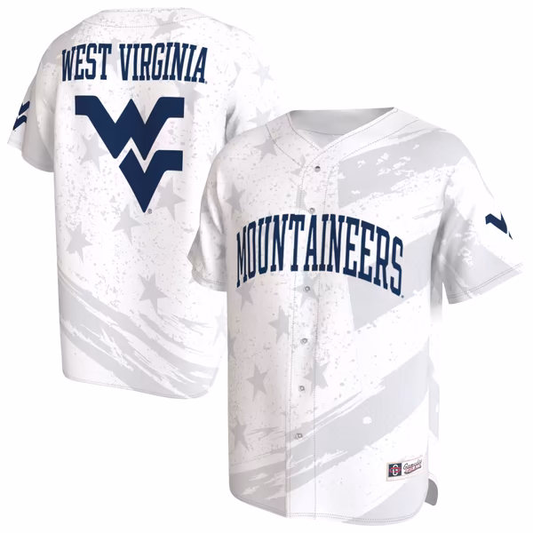 Unisex GameDay Greats White West Virginia Mountaineers Lightweight Collegiate Baseball Americana Fashion Jersey