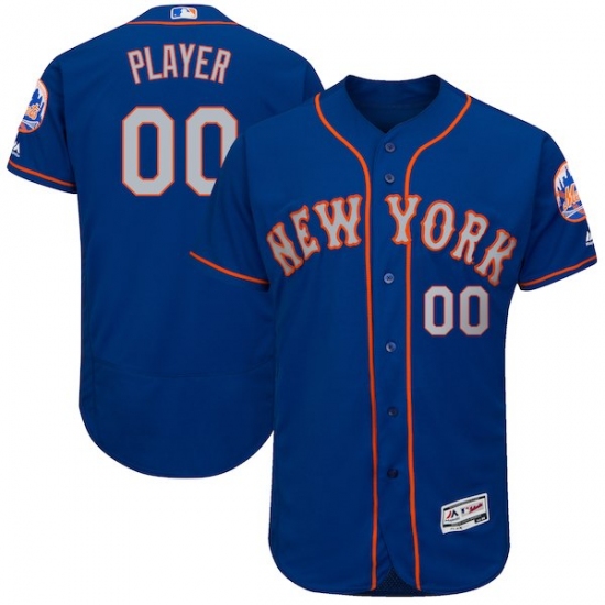 Men's New York Mets Majestic Royal/Gray 2017 Alternate Authentic Collection Flex Base Custom Jersey - Ujersey