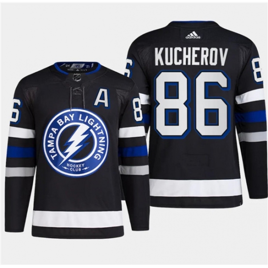 Men's Tampa Bay Lightning #86 Nikita Kucherov Black 2024 Stadium Series Stitched Jersey - Ujersey