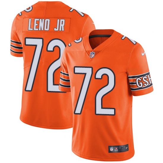 Youth Nike Chicago Bears #72 Charles Leno Limited Orange Rush Vapor Untouchable NFL Jersey - Ujersey