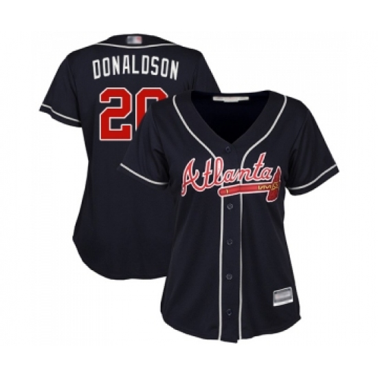 Women's Atlanta Braves #20 Josh Donaldson Replica Blue Alternate Road Cool Base Baseball Jersey - Ujersey