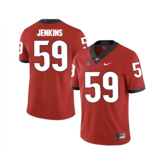 Georgia Bulldogs 59 Jordan Jenkins Red College Football Jersey - Ujersey