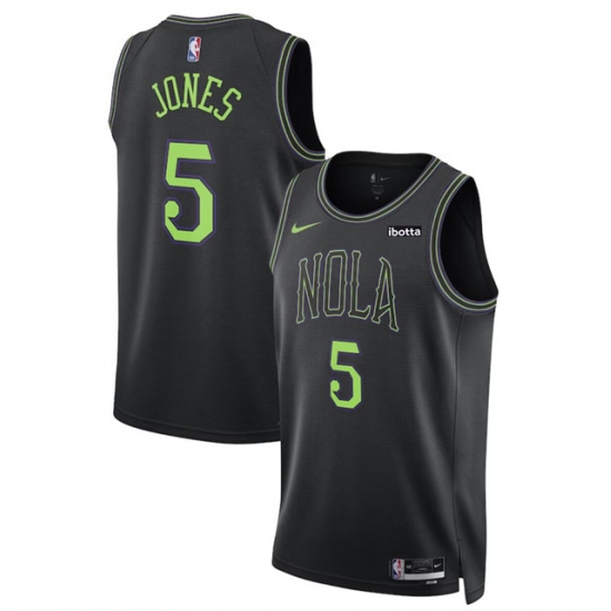 Men's New Orleans Pelicans #5 Herbert Jones Black 2023-24 City Edition Stitched Basketball Jersey - Ujersey