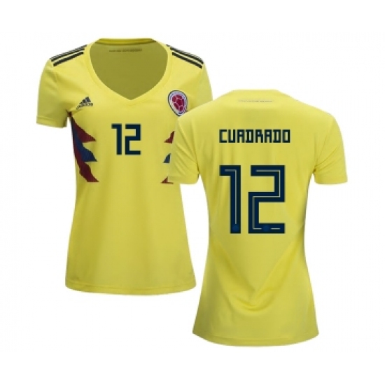 Women's Colombia #12 Cuadrado Home Soccer Country Jersey