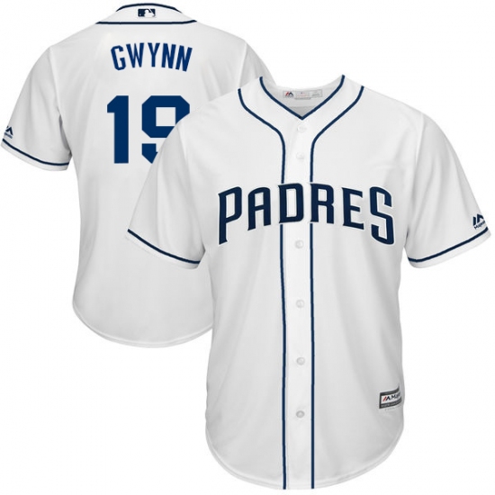 Men's Majestic San Diego Padres #19 Tony Gwynn Replica White Home Cool Base MLB Jersey - Ujersey