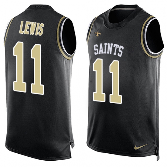 Men's Nike New Orleans Saints #11 Tommylee Lewis Limited Black Player Name & Number Tank Top NFL Jersey - Ujersey