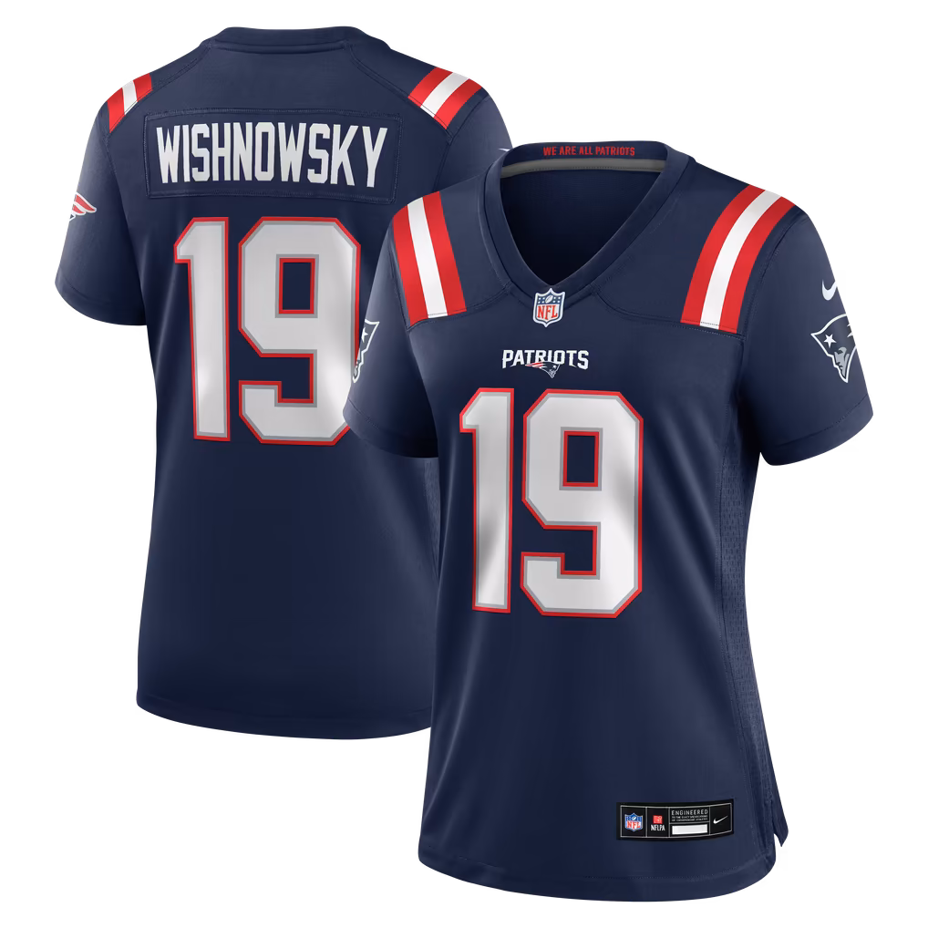Women's New England Patriots Mitch Wishnowsky Nike Navy Team Game Jersey - Ujersey