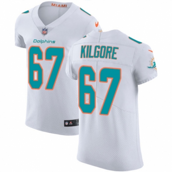 Men's Nike Miami Dolphins #67 Daniel Kilgore White Vapor Untouchable Elite Player NFL Jersey - Ujersey