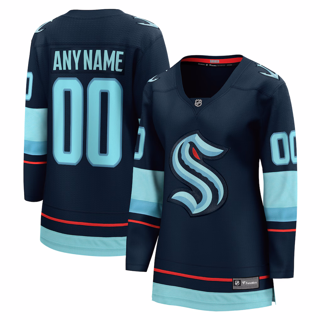 Women's Seattle Kraken Fanatics Deep Sea Blue Home Breakaway Custom Jersey - ujerseystore