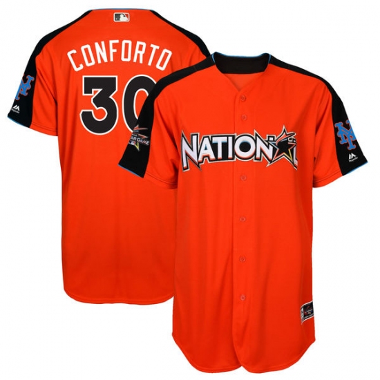 Youth Majestic New York Mets #30 Michael Conforto Authentic Orange National League 2017 MLB All-Star MLB Jersey - Ujersey