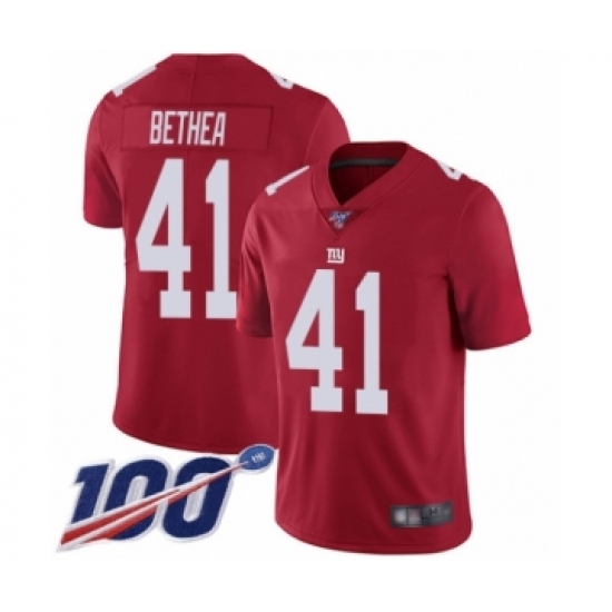 Men's New York Giants #41 Antoine Bethea Red Limited Red Inverted Legend 100th Season Football Jersey - Ujersey