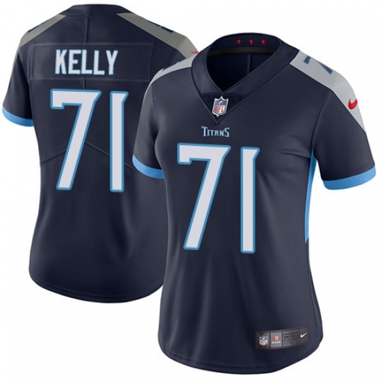 Women Nike Tennessee Titans #71 Dennis Kelly Navy Blue Team Color Vapor Untouchable Limited Player NFL Jersey - Ujersey