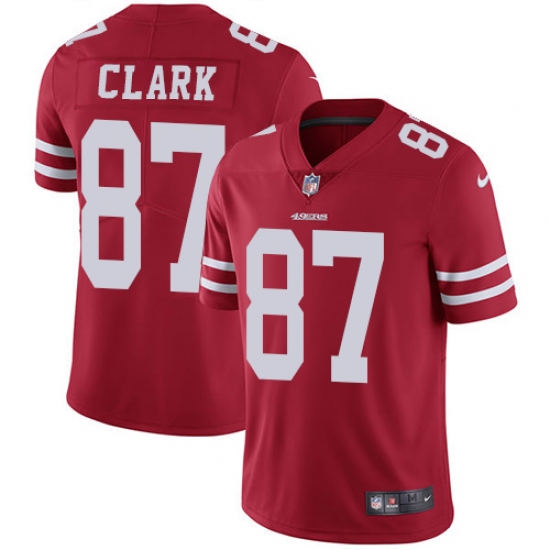 Men's Nike San Francisco 49ers #87 Dwight Clark Red Team Color Vapor Untouchable Limited Player NFL Jersey - Ujersey