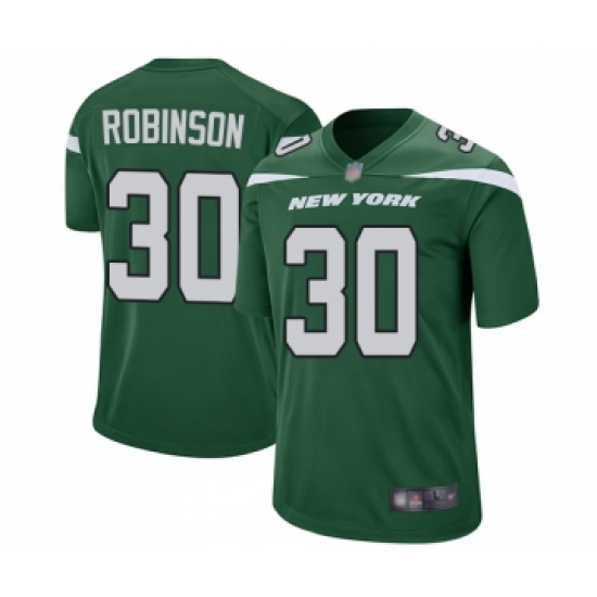 Men's New York Jets #30 Rashard Robinson Game Green Team Color Football Jersey - Ujersey