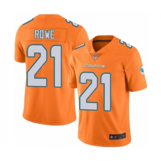 Men's Miami Dolphins #21 Eric Rowe Limited Orange Rush Vapor Untouchable Football Jersey - Ujersey