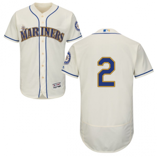 Men's Majestic Seattle Mariners #2 Jean Segura Cream Flexbase Authentic Collection MLB Jersey - Ujersey