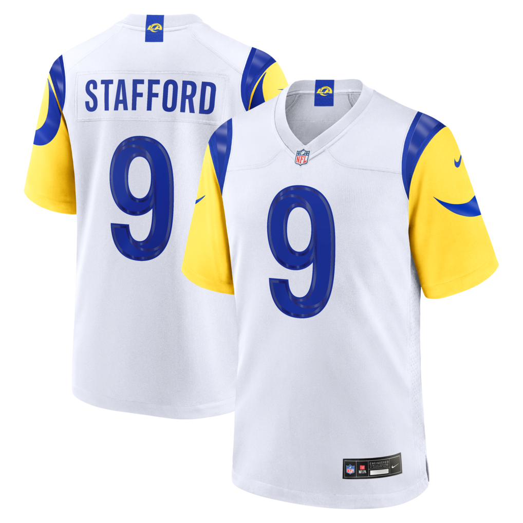 Men's Los Angeles Rams Matthew Stafford Nike White White Game Player Jersey - SUjersey01