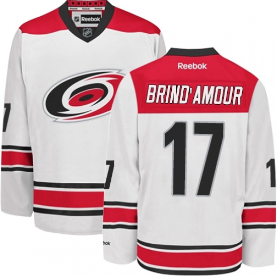 Men's Reebok Carolina Hurricanes #17 Rod Brind'Amour Authentic White Away NHL Jersey - Ujersey