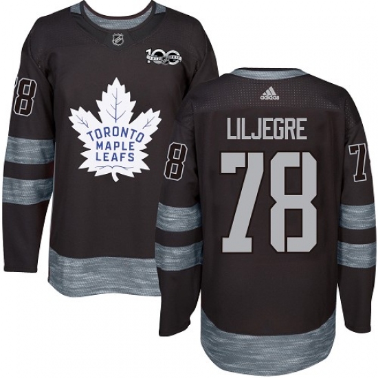 Men's Adidas Toronto Maple Leafs #78 Timothy Liljegren Authentic Black 1917-2017 100th Anniversary NHL Jersey - Ujersey