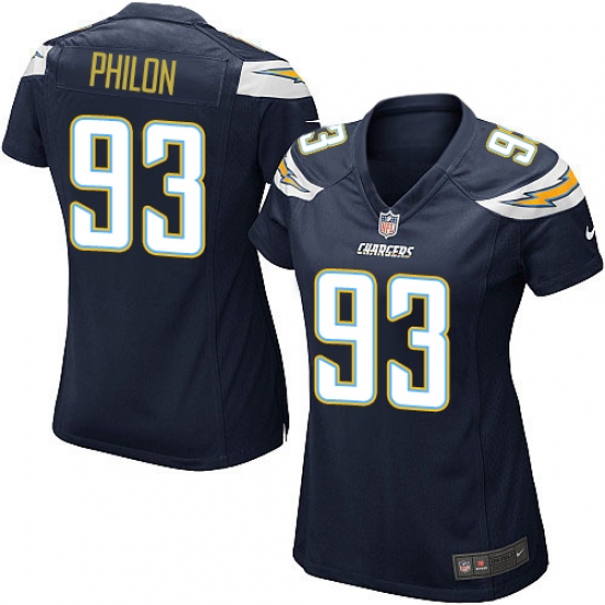 Women's Nike Los Angeles Chargers #93 Darius Philon Game Navy Blue Team Color NFL Jersey - Ujersey
