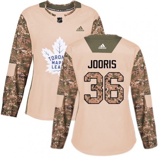 Women's Adidas Toronto Maple Leafs #36 Josh Jooris Authentic Camo Veterans Day Practice NHL Jersey - Ujersey