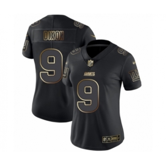 Women's New York Giants #9 Riley Dixon Black Gold Vapor Untouchable Limited Football Jersey