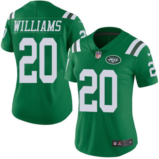 Women's Nike New York Jets #20 Marcus Williams Limited Green Rush Vapor Untouchable NFL Jersey - Ujersey