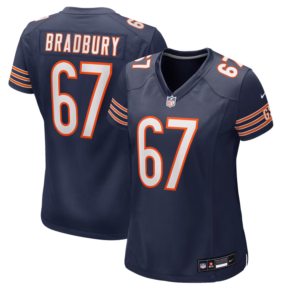 Women's Chicago Bears Garrett Bradbury Nike Navy Team Game Jersey - SUjersey01