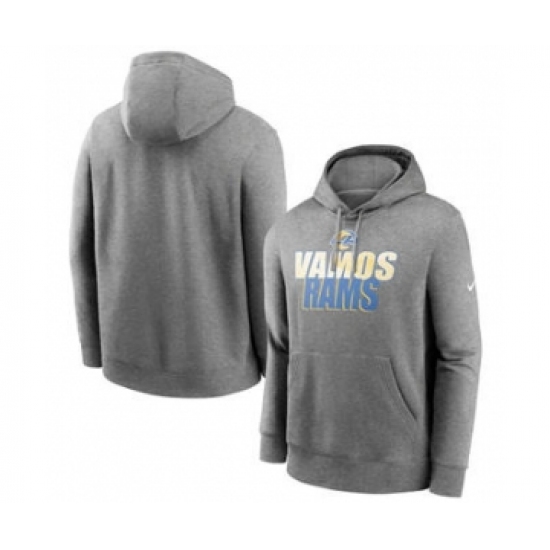 Men's Los Angeles Rams Heathered Charcoal Fan Gear Local Club Pullover Hoodie - Ujersey