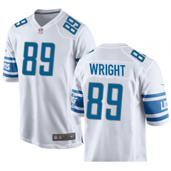 Men's Detroit Lions  #89 Brock Wright White Vapor Stitched Nike NFL Jersey - Ujersey
