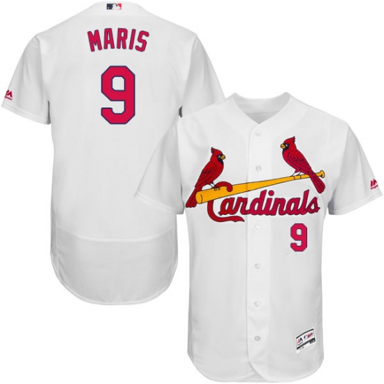 Men's Majestic St. Louis Cardinals #9 Roger Maris White Home Flex Base Authentic Collection MLB Jersey - Ujersey