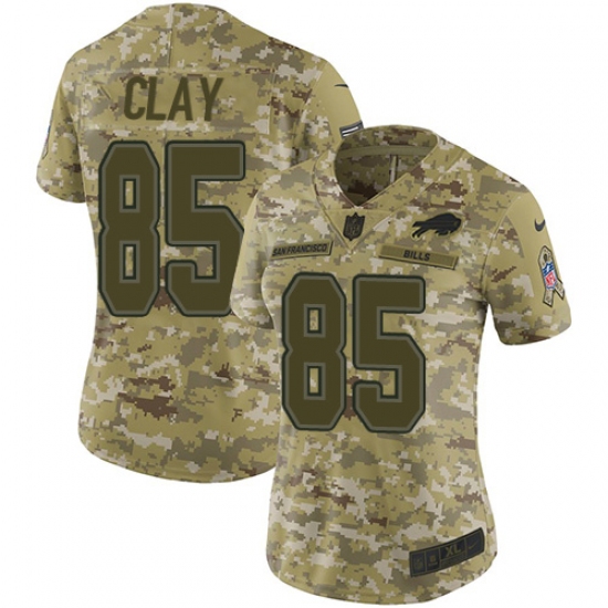 Women's Nike Buffalo Bills #85 Charles Clay Limited Camo 2018 Salute to Service NFL Jersey - Ujersey