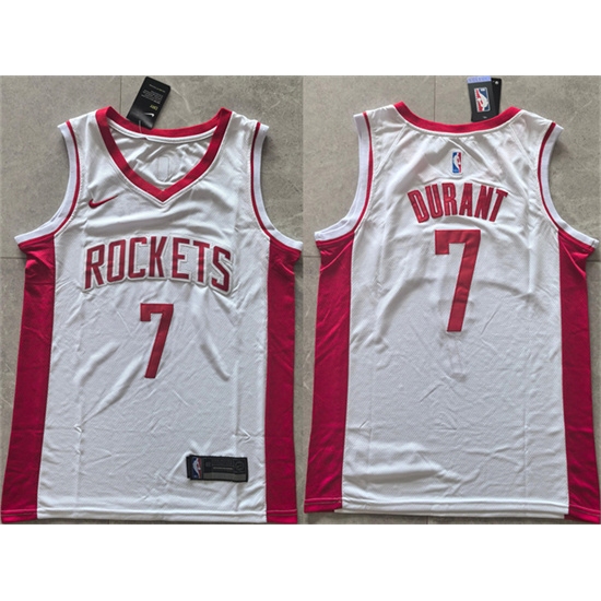 Men's Houston Rockets #7 Kevin Durant White 2025 Association Edition Stitched Jersey - Ujersey