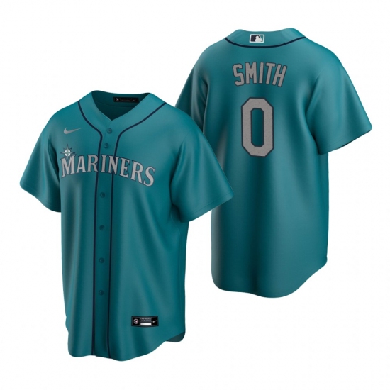 Men's Nike Seattle Mariners #0 Mallex Smith Aqua Alternate Stitched Baseball Jersey - Ujersey