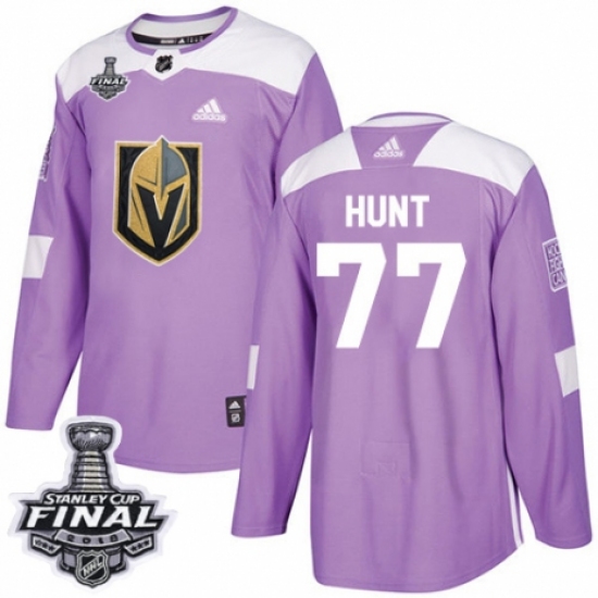 Men's Adidas Vegas Golden Knights #77 Brad Hunt Authentic Purple Fights Cancer Practice 2018 Stanley Cup Final NHL Jersey - Ujersey
