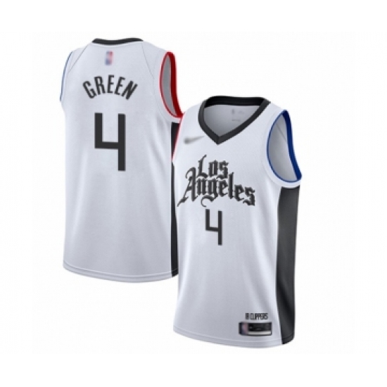 Youth Los Angeles Clippers #4 JaMychal Green Swingman White Basketball Jersey - 2019 20 City Edition