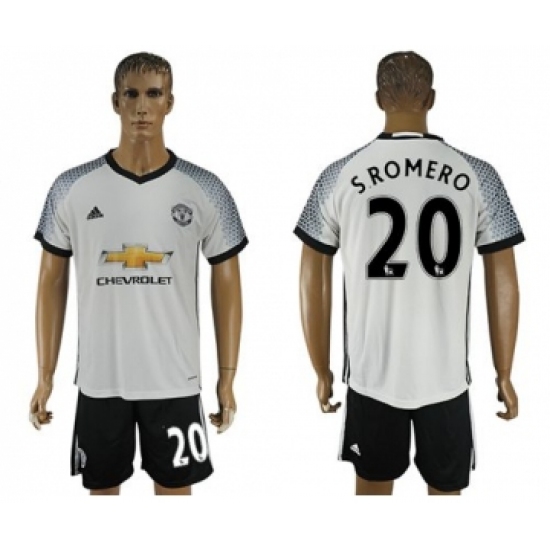 Manchester United #20 S.Romero White Soccer Club Jersey