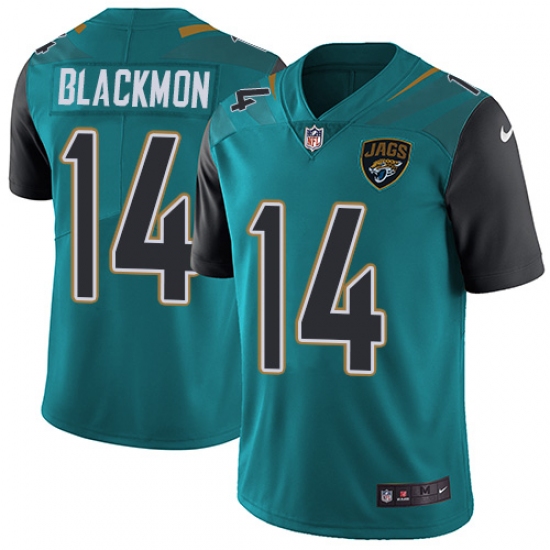 Youth Nike Jacksonville Jaguars #14 Justin Blackmon Teal Green Team Color Vapor Untouchable Limited Player NFL Jersey - Ujersey