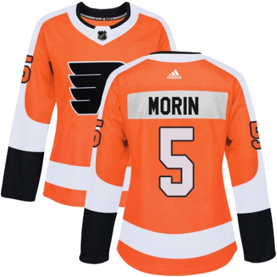 Women's Adidas Philadelphia Flyers #5 Samuel Morin Authentic Orange Home NHL Jersey - Ujersey