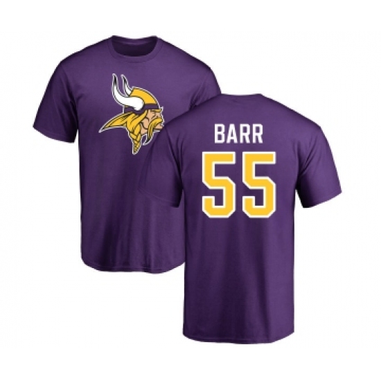Football Minnesota Vikings #55 Anthony Barr Purple Name & Number Logo T-Shirt - Ujersey