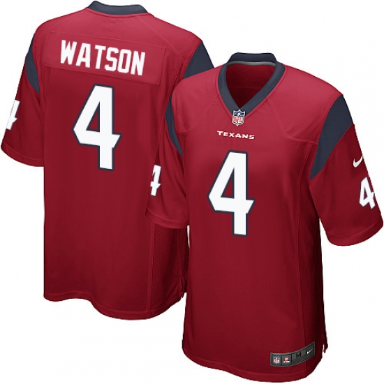 Men's Nike Houston Texans #4 Deshaun Watson Game Red Alternate NFL Jersey - Ujersey