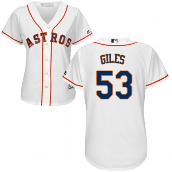 Women's Majestic Houston Astros #53 Ken Giles Authentic White Home Cool Base MLB Jersey - Ujersey
