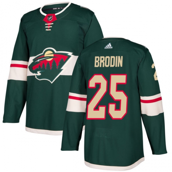 Youth Adidas Minnesota Wild #25 Jonas Brodin Premier Green Home NHL Jersey - Ujersey