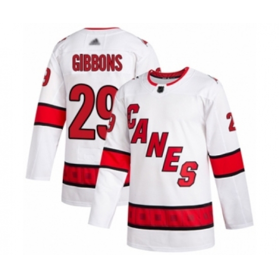 Men's Carolina Hurricanes #29 Brian Gibbons Authentic White Away Hockey Jersey - Ujersey