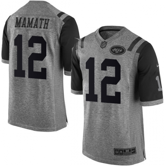 Men's Nike New York Jets #12 Joe Namath Limited Gray Gridiron NFL Jersey - Ujersey