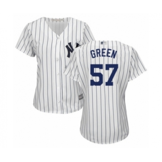 Women's New York Yankees #57 Chad Green Authentic White Home Baseball Player Jersey - Ujersey