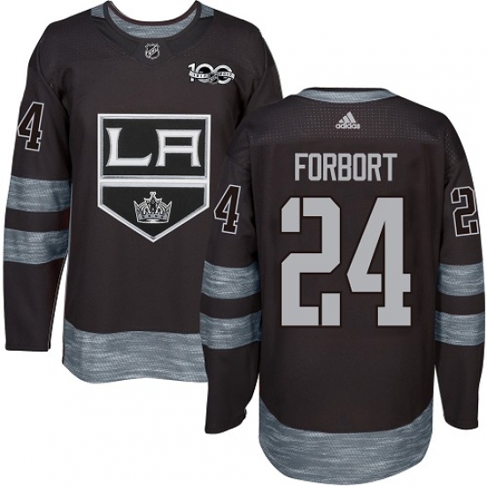 Men's Adidas Los Angeles Kings #24 Derek Forbort Premier Black 1917-2017 100th Anniversary NHL Jersey - Ujersey